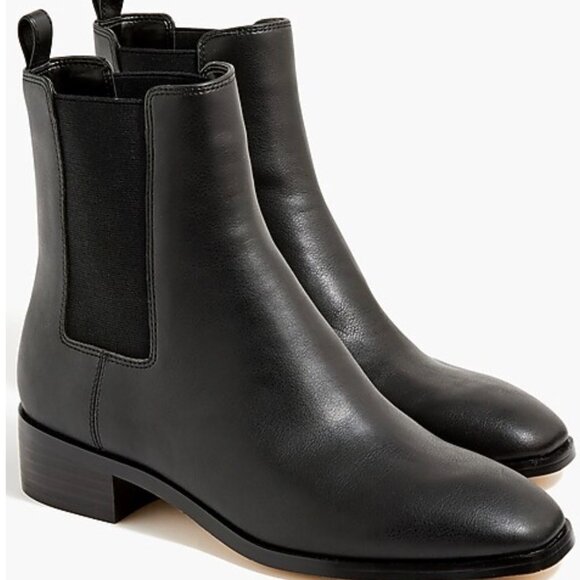 J.Crew Black Leather Chelsea Boots Booties Size 7.5 - Picture 1 of 7